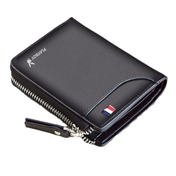 BABAOCARY Men's Short Zipper Wallet with Coin Pocket